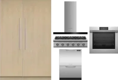 6 Piece Package Includes Refrigerator, Freezer, Cooktop, Wall Oven, Hood And Dishwasher